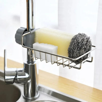 Stainless Steel Spülbecken Organizer – Ablage für Schwämme, Seife & Handtücher, Verstellbar, Rostfrei