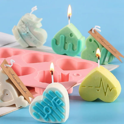 2er Set 6-fach Herzform Silikon Backform für Schokolade, Kuchen und Süßigkeiten