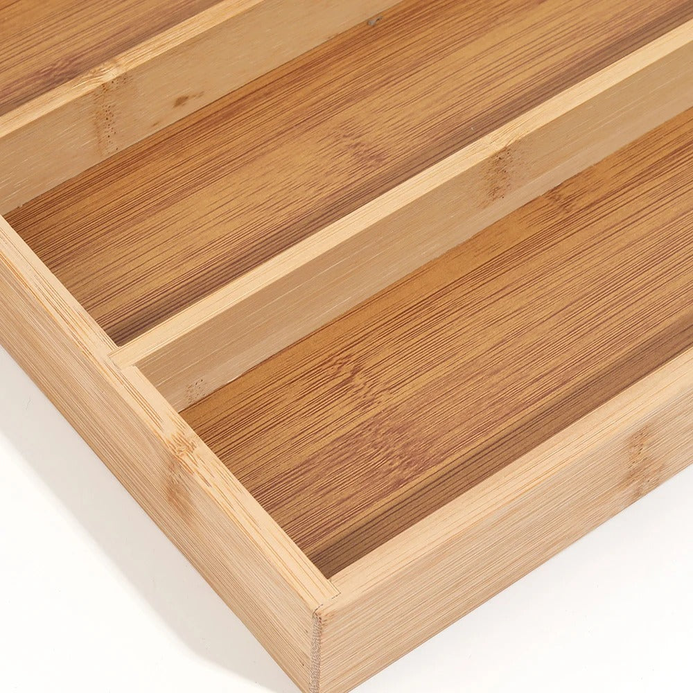 Bambus Besteckkasten für die Schublade, Küchenlade-Organizer, 33 x 24,1 x 3,8 cm