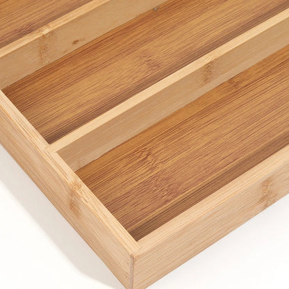 Bambus Besteckkasten für die Schublade, Küchenlade-Organizer, 33 x 24,1 x 3,8 cm