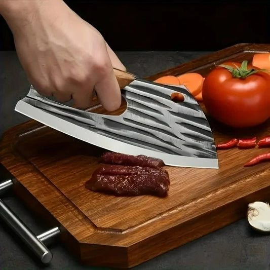 Vielseitiges Edelstahl Küchenmesser für Fisch und Fleisch, Holzgriff, Arbeitsersparnis