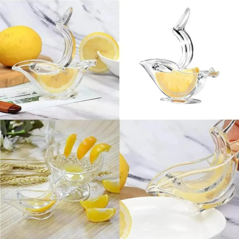 Set aus 2 Mini Hand-Entsafter für Zitrusfrüchte, Vogel-Design, Tragbar, Manuell, Leicht zu Reinigen
