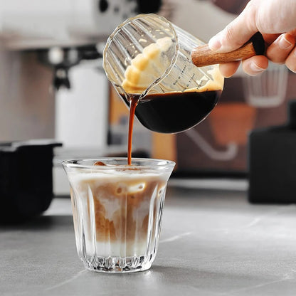 Espressokopje mit Holzgriff, 180ml, Melkschuimbeker, Latte Art Mok, Koffieaccessoires