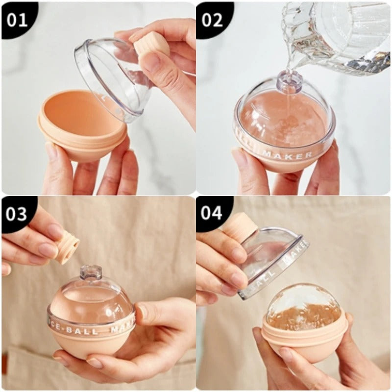Siliconen Eisballform für kalte Getränke, Kaffee-Eis und mehr - 1/4PCS, 8x6,7 cm