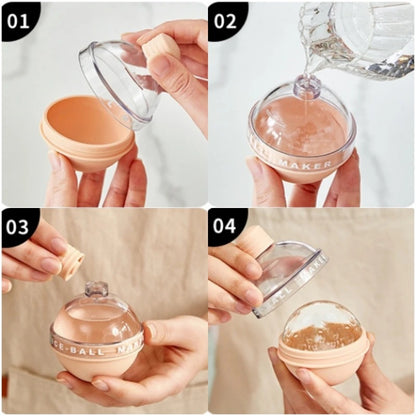 Siliconen Eisballform für kalte Getränke, Kaffee-Eis und mehr - 1/4PCS, 8x6,7 cm