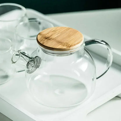 Teekanne aus Borosilikatglas – Hitzebeständig & klar, ideal für Tee & Kaffee