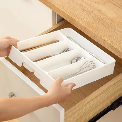 Besteck Organizer mit 4/5 Fächern – Praktische Lade Divider für Besteck und Küchenutensilien, Leicht zu Reinigen