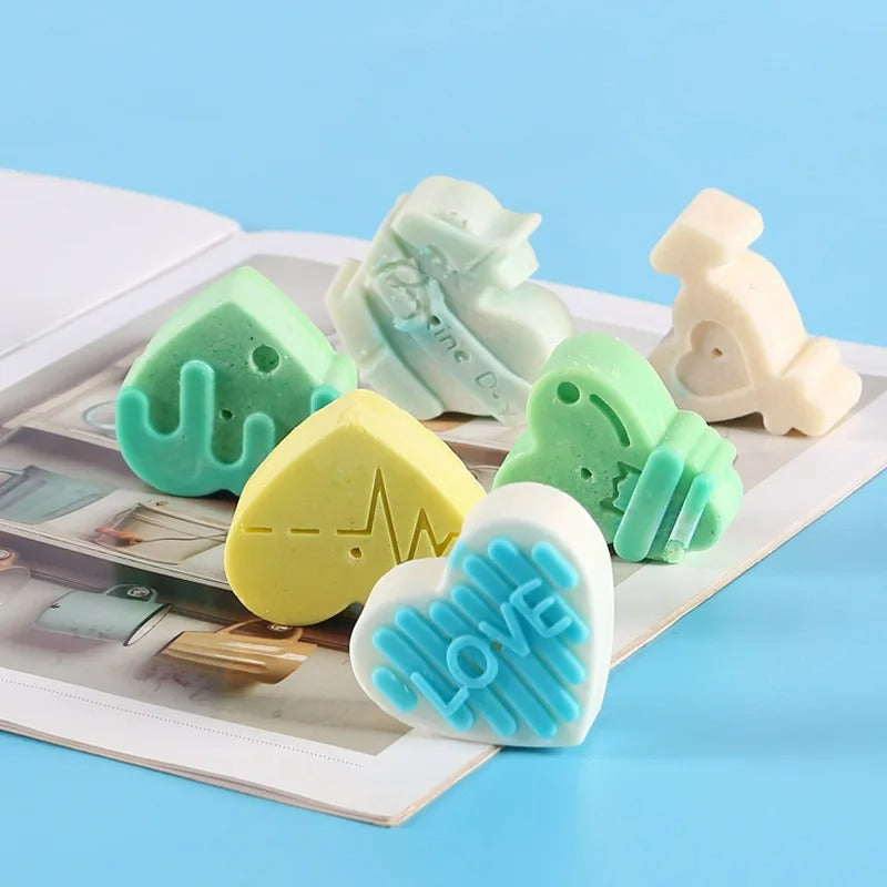 2er Set 6-fach Herzform Silikon Backform für Schokolade, Kuchen und Süßigkeiten