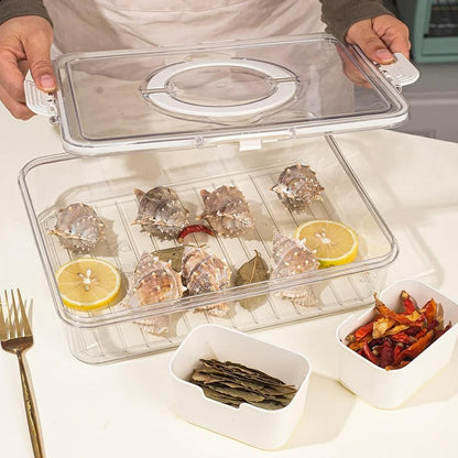 8-Fächer Aufbewahrungsbox für Lebensmittel, Tragbares Küchen-Dienblad für Kräuter, Snacks und Obst