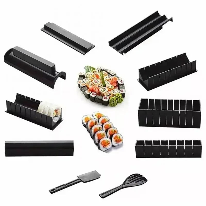 Sushi Maker Set DIY – Multifunktionales Küchenwerkzeug für Sushi, Reisbällchen &amp; Cake Rolls, Lebensmittelechtes ABS