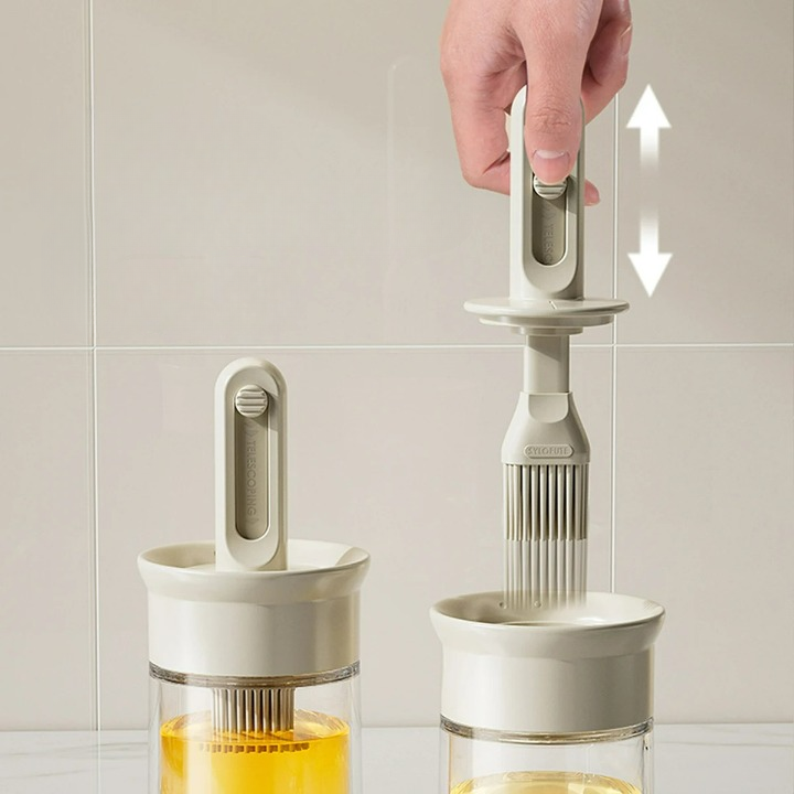 2er Set Teleskopische Ölborsten Flasche – Verstellbare Länge, Hitzebeständig für Haushalt & Grill