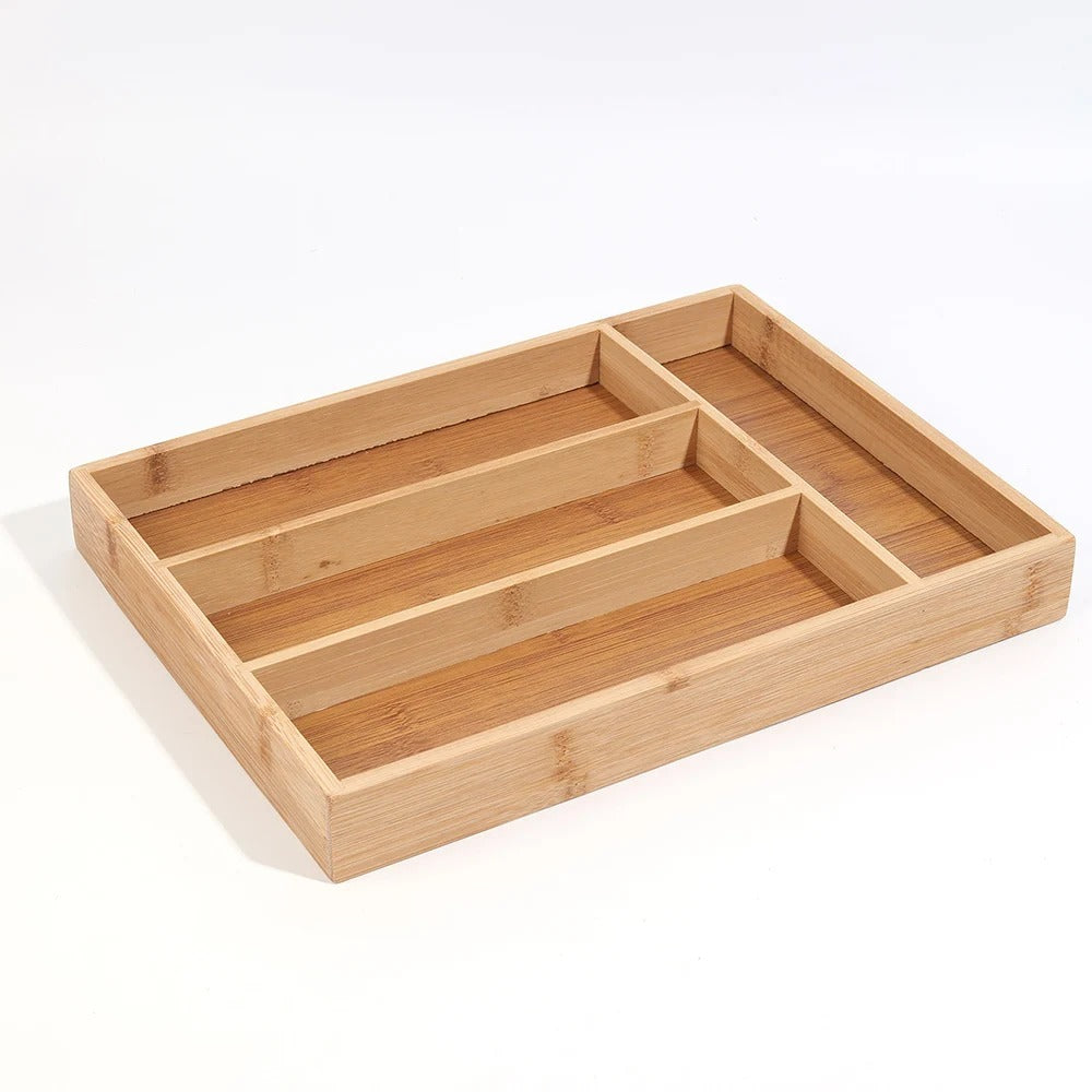 Bambus Besteckkasten für die Schublade, Küchenlade-Organizer, 33 x 24,1 x 3,8 cm