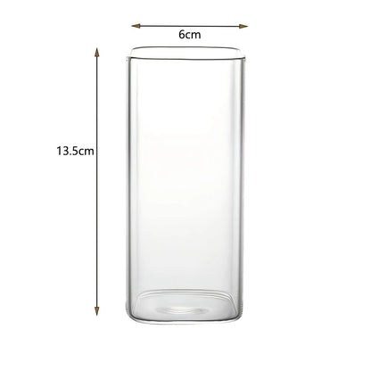 400ml hitzebeständiges Kaffeeglas mit Strohhalm und Deckel – transparenter Becher für Saft, Milchkaffee und Tee