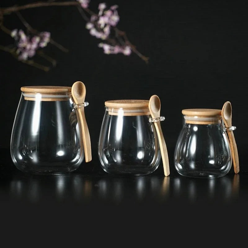 Luftdichter Glasbehälter mit Deckel für Lebensmittelaufbewahrung, 350ml, 600ml, 1000ml