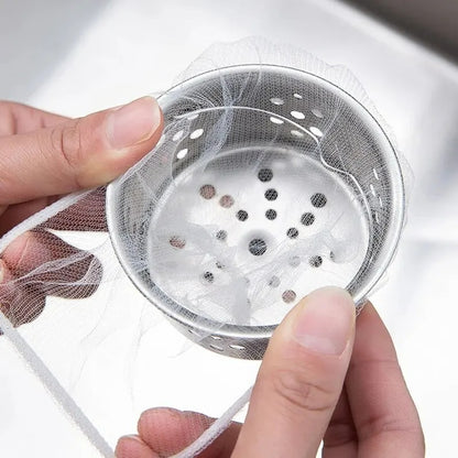 Küchenspüle Filtersieb für Abflüsse, 100 Stück, Polyester Filter, Restefänger, Weiß, 9x9 cm