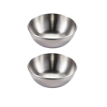Set aus 2 Edelstahl Servierschalen für Saucen und Vorspeisen, Gold oder Silber, 8 cm