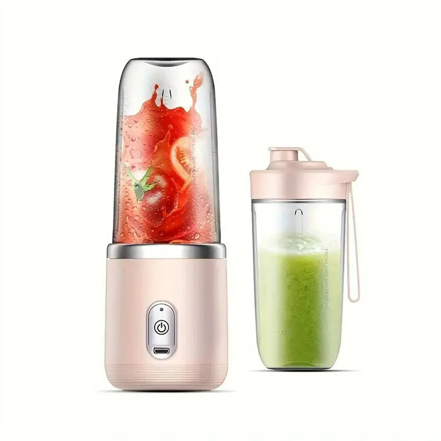 Portabler Entsafter mit 2 Bechern, USB-aufladbarer Mini-Mixer, Frischentsafter-Becher, Personal Smoothie Maker