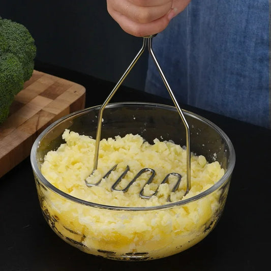 Edelstahl Kartoffelstampfer, Universal Gemüsestampfer für Aardappelpuree und mehr, Ergonomisch und Spülmaschinenfest