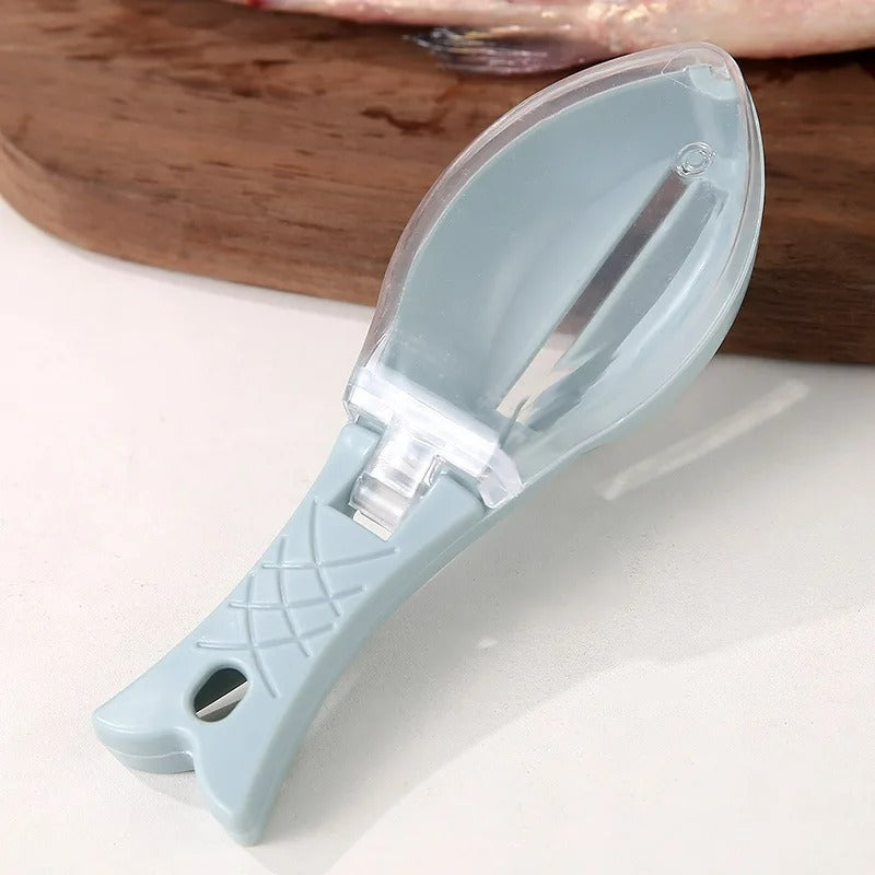2er Set Fischschuppen Schaber - Praktisches Küchengerät für Fischreinigung, Mit Abdeckung und Hygienischem Design