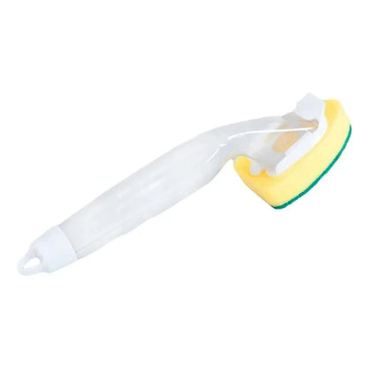Vloeibare Zeep Dispenser mit Reinigungsbürste und Ersatzköpfen, Lange Handhabung, Effektive Spülbürste für Küche