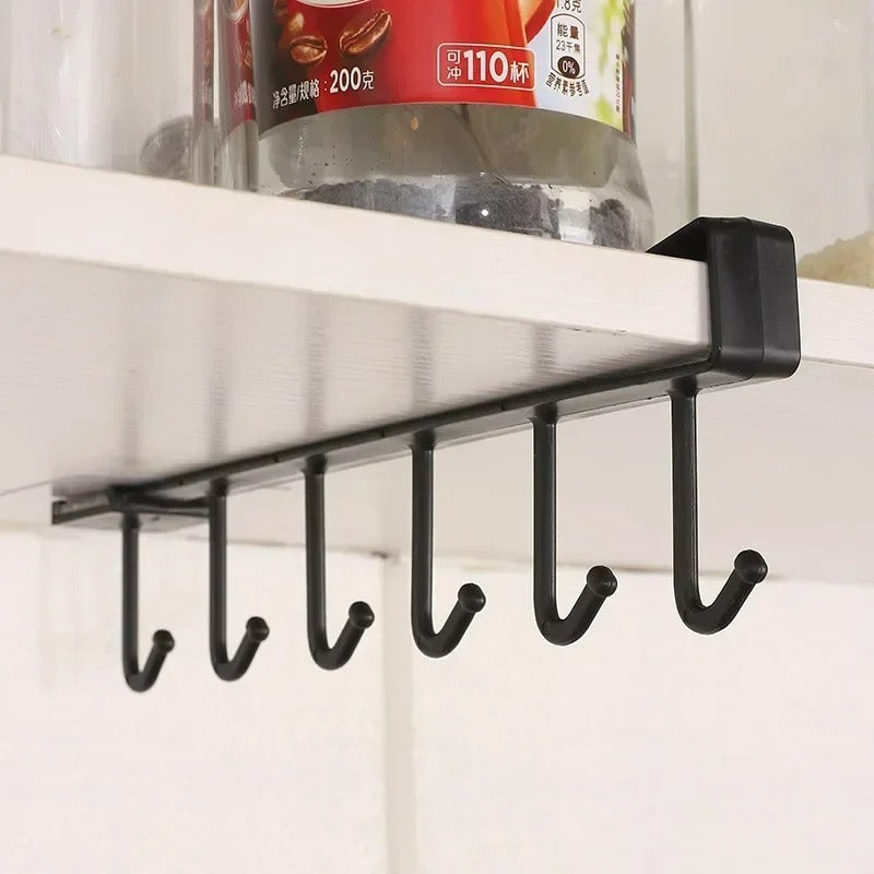 6er Küchenhaken für Kaffeetassen – Platzsparender Organizer für Schrank, Kunststoff, 16,5 x 7,5 x 3 cm