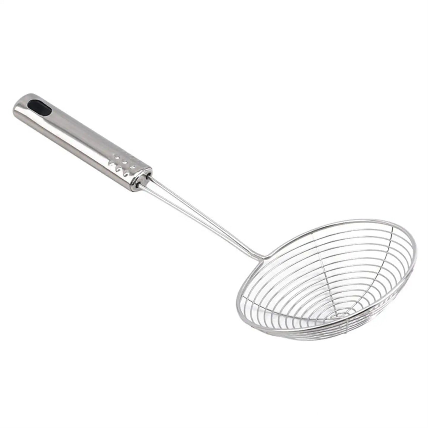 Rostfreier Edelstahl Frittierlöffel – Küchenutensilien, Skimmer für Fritteusen, Sieb mit Griff, 12–16 Zoll
