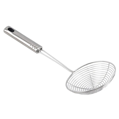 Rostfreier Edelstahl Frittierlöffel – Küchenutensilien, Skimmer für Fritteusen, Sieb mit Griff, 12–16 Zoll