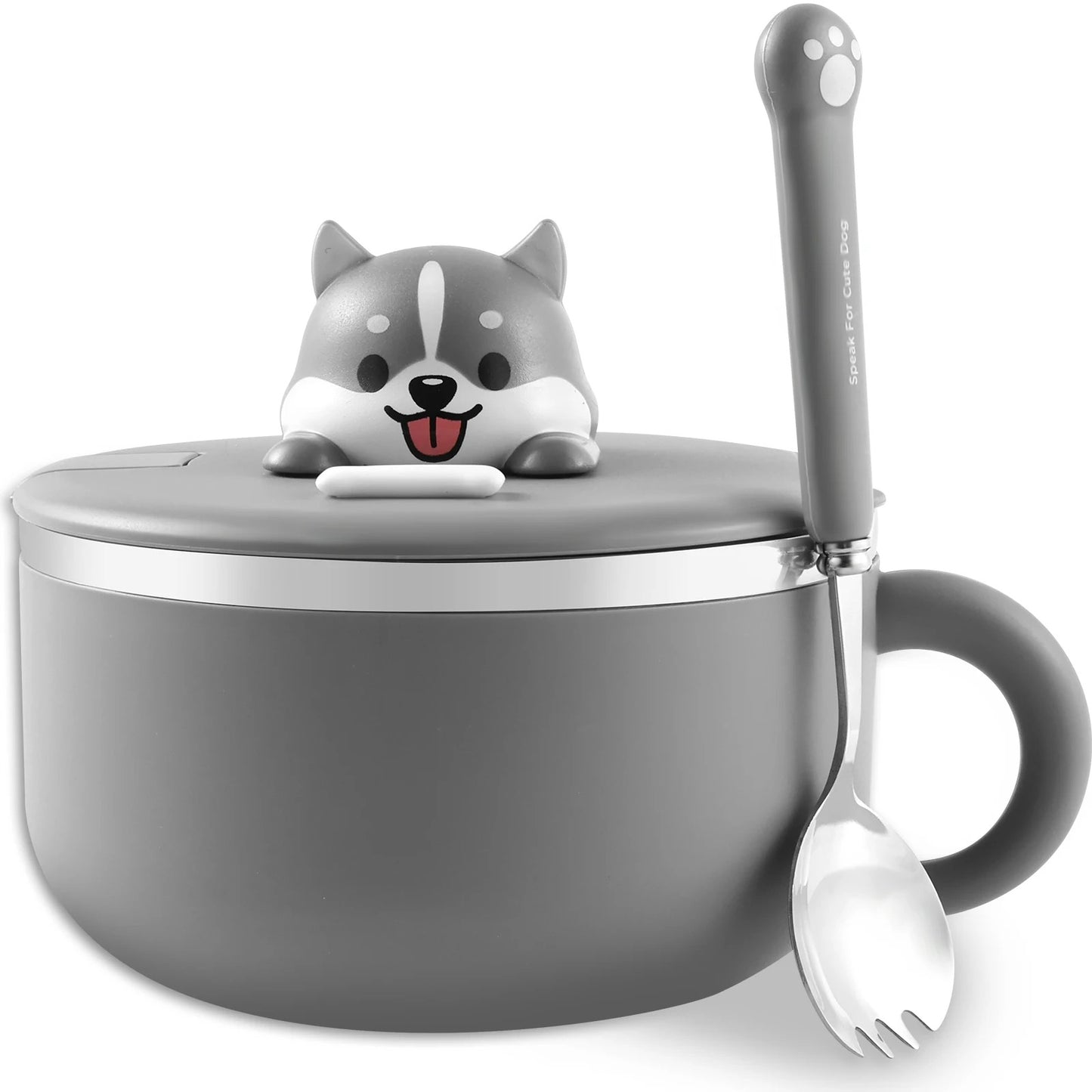 Ramen Bowl 1200ml – Edelstahl Nudelkocher mit Deckel, Anti-Verbrühung Design, Inkl. Löffel und Gabel