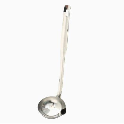Edelstahl Suppenkelle mit Fetttrenner – Ölabscheider für Suppe und Soße, 28 x 8 cm, Langlebige Küchenutensilien