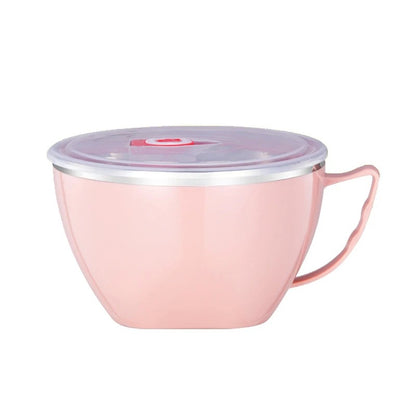 Edelstahl Nudel Schüssel mit Griff – Anti-Brenn Mischschüssel für Instant-Nudeln – Küchenaccessoire, Hygienisch & Langlebig