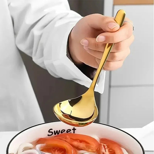 2 Stück Edelstahl Suppenlöffel, lange Stiele, kreative Hot Pot Löffel, Küchenutensilien für Zuhause