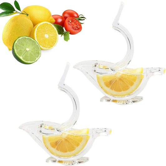 Set aus 2 Mini Hand-Entsafter für Zitrusfrüchte, Vogel-Design, Tragbar, Manuell, Leicht zu Reinigen