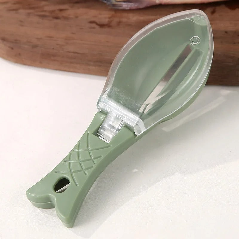 2er Set Fischschuppen Schaber - Praktisches Küchengerät für Fischreinigung, Mit Abdeckung und Hygienischem Design