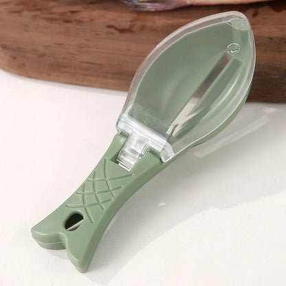 2er Set Fischschuppen Schaber - Praktisches Küchengerät für Fischreinigung, Mit Abdeckung und Hygienischem Design