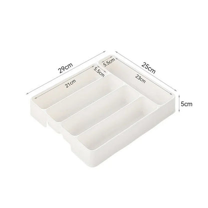 Besteck Organizer mit 4/5 Fächern – Praktische Lade Divider für Besteck und Küchenutensilien, Leicht zu Reinigen