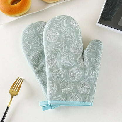 2 Stück Hitzebeständige Ofenhandschuhe Anti-Verbrühung, 13x26 cm, Bedruckt für Küche und Backofen