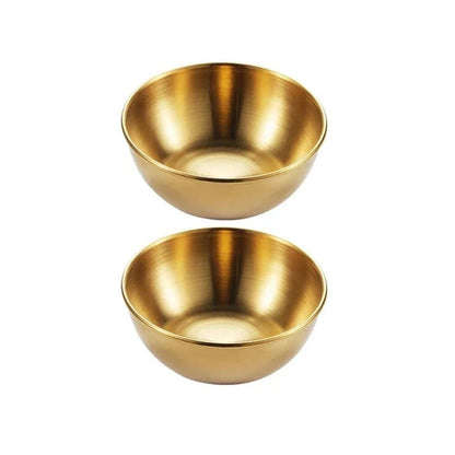 Set aus 2 Edelstahl Servierschalen für Saucen und Vorspeisen, Gold oder Silber, 8 cm
