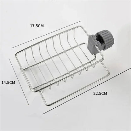 Stainless Steel Spülbecken Organizer – Ablage für Schwämme, Seife & Handtücher, Verstellbar, Rostfrei