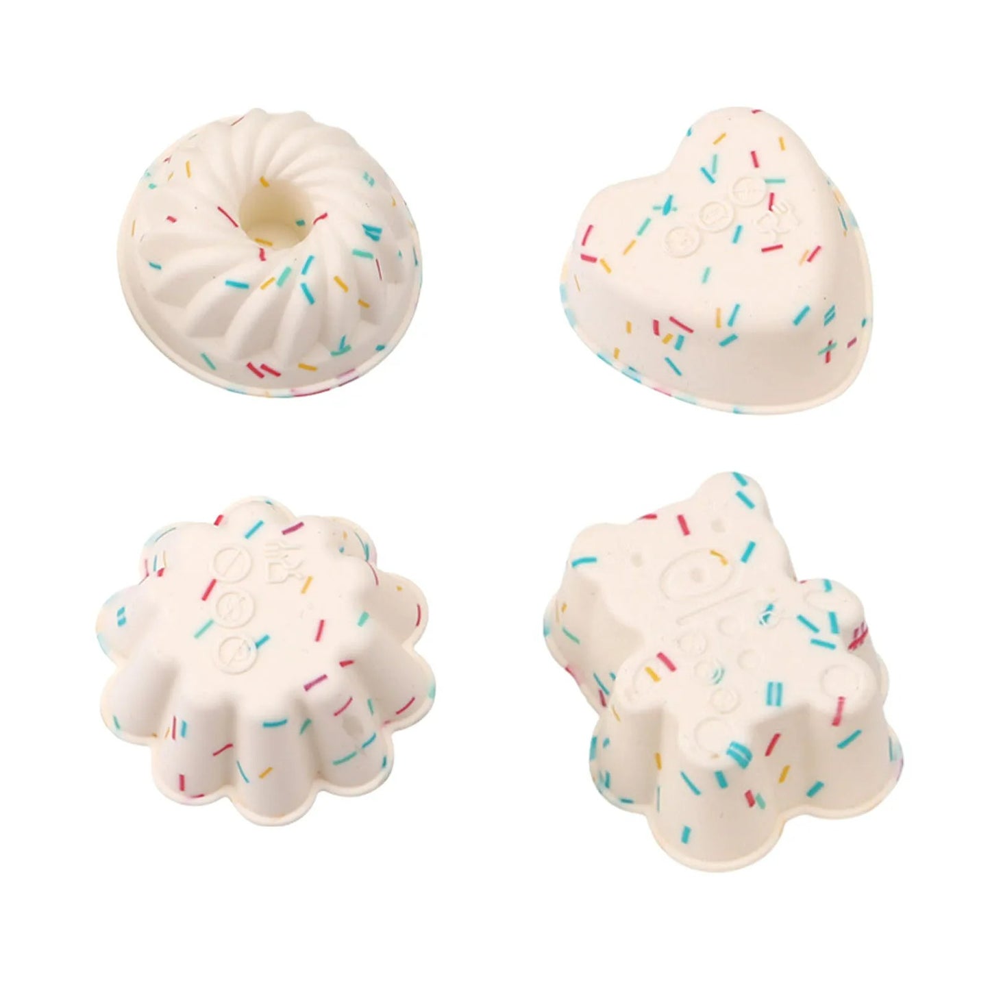 4-teiliges Silikon-Muffin- und Kuchenform-Set, Antihaftbeschichtet, Hitzebeständig, für DIY-Desserts, Schokolade und Pudding