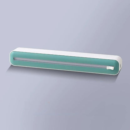 Frischhaltefolienspender mit Cutter – Küchenaufbewahrung für Aluminiumfolie & Plastikfolie, Saugfuß, Zwei-Wege-Schneideblatt, 36 cm