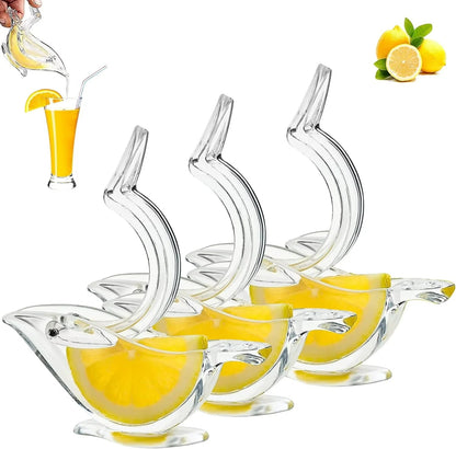 Set aus 2 Mini Hand-Entsafter für Zitrusfrüchte, Vogel-Design, Tragbar, Manuell, Leicht zu Reinigen