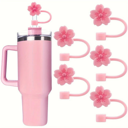 Set aus 5 Wiederverwendbare Strohhalm-Abdeckung aus Silikon, Staubdicht, Kompatibel mit 30- und 40-Oz-Tumbler