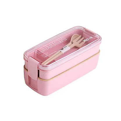 750ml Bento Lunchbox aus Weizenstroh – 2-lagig, Mikrowellengeeignet, Umweltfreundlich