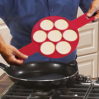 Pancake-Form aus Silikon, 7-in-1 Pfannkuchen-Maker, Antihaft und Hitzebeständig