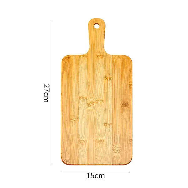 Bambus Schneidebrett mit Griff – Große Servierplatte – Holz Schneidbrett für Pizza, Gemüse & Fleisch – 35x18 cm / 27x15 cm