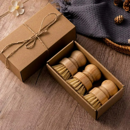 Set aus 3 natürlichen Spülbürsten mit Holzgriff – Sisal  Kokosborsten – umweltfreundlich