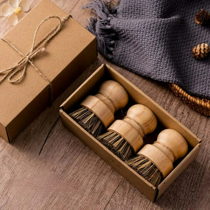Set aus 3 natürlichen Spülbürsten mit Holzgriff – Sisal  Kokosborsten – umweltfreundlich