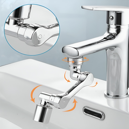 Universal Wasserhahn Verlängerung 1080° Drehbar, Flexibler Armaturenkopf mit Zwei Wassermodi, Einfach zu Installieren