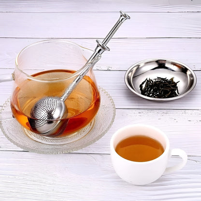 Set of 2 Teesieb, Edelstahl Teesieb mit langem Griff für perfekten Teeaufguss